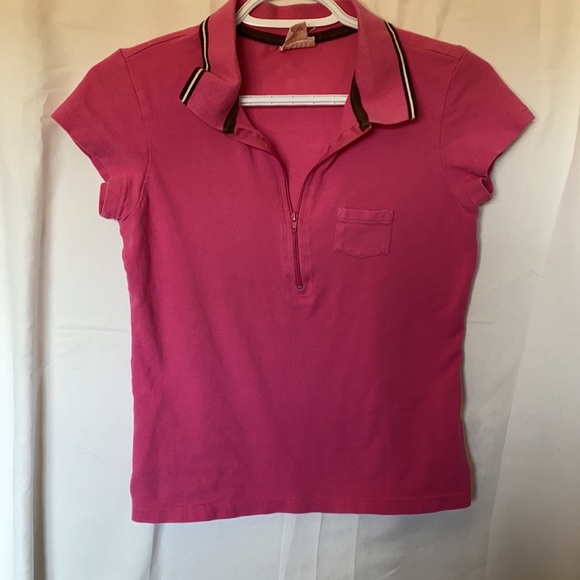 ✨Cherokee cropped zip up t-shirt w/ collar. - Picture 2 of 3